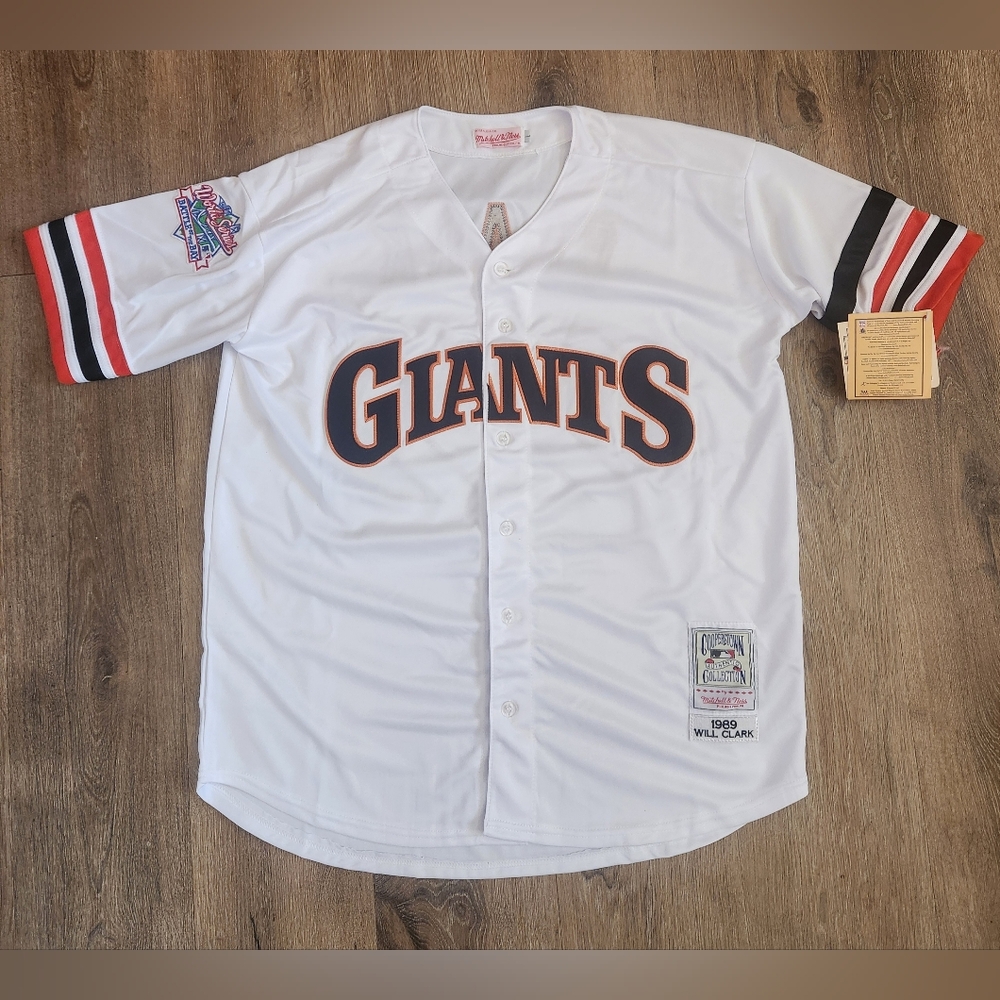 1989 WORLD SERIES WILL CLARK SAN FRANCISCO GIANTS MENS L LARGE STITCHED NEW